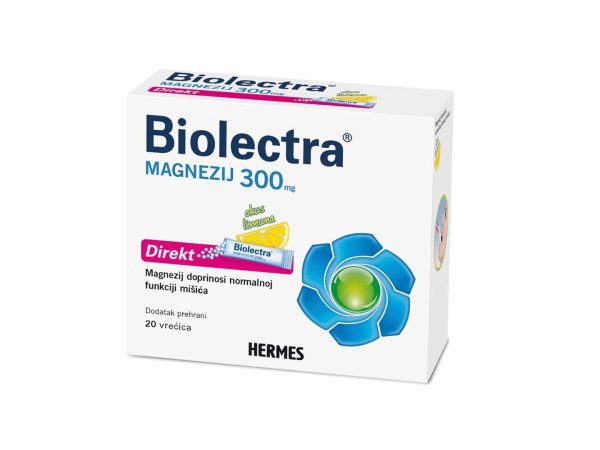 HERMES BIOLECTRA MAGNEZIJ 300MG DIREKT 20 VREĆICA LIMUN