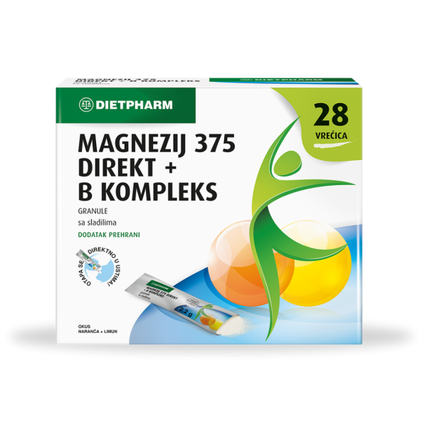 Dietpharm Magnezij 375 Direkt + B kompleks granule 28 vrećica